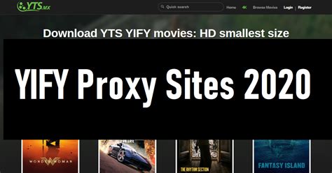 30+ Working YIFY Proxy / Mirror Unblocked Sites in .